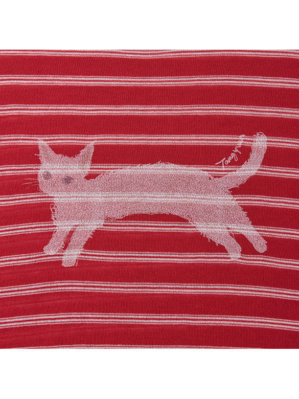 Stripe Cat Knit Top
