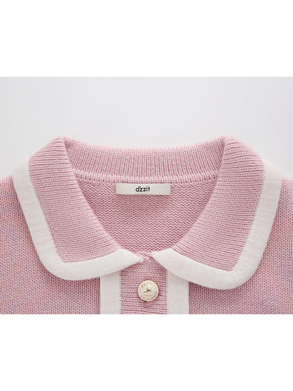 Bi-color Piping Polo Knit