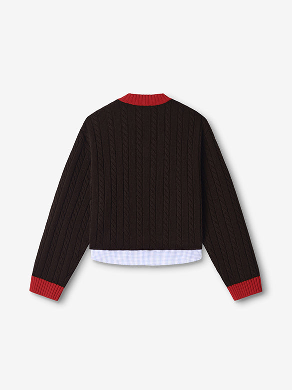 Shirt Layered V-neck Knit