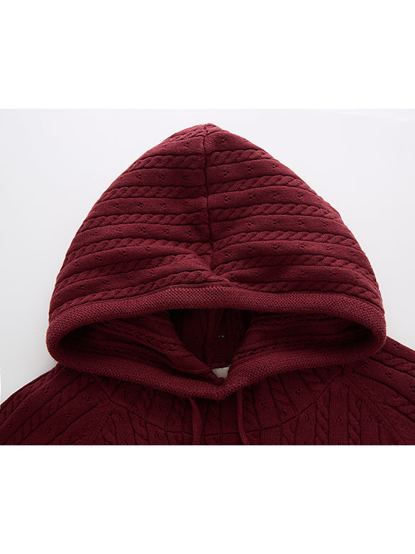 Pompon Code Knit Hoodie