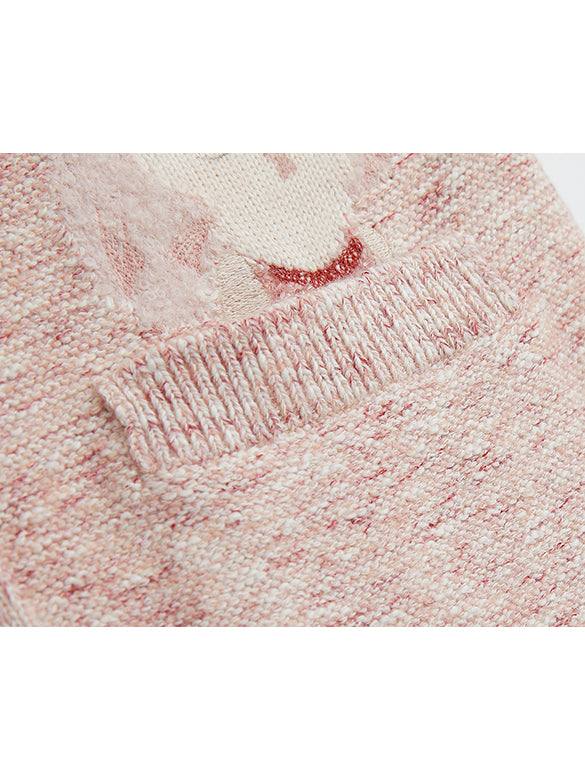 Embroidery Character Design Knit Cardigan