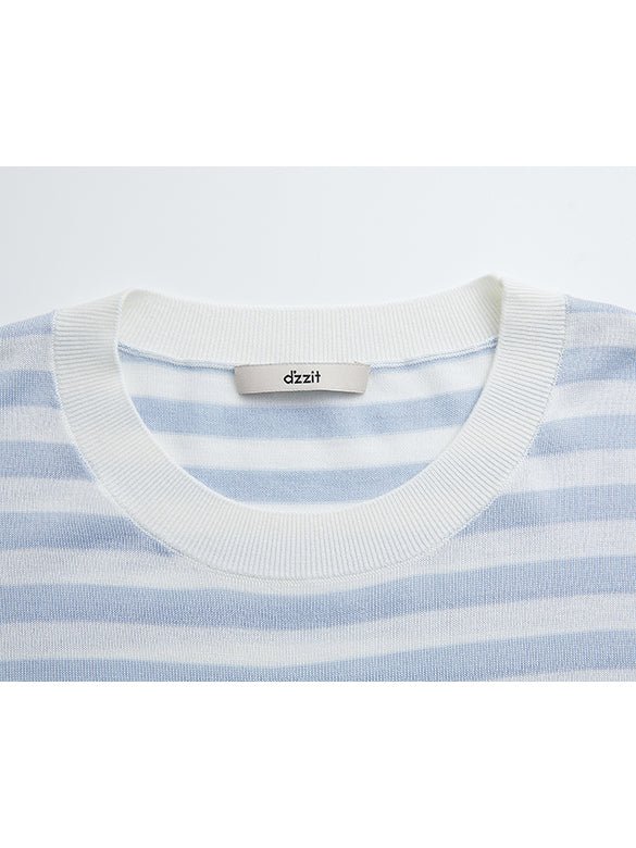 Printed Beads Stripe Knit