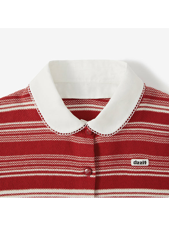 Random Pitch Stripe Polo Knit