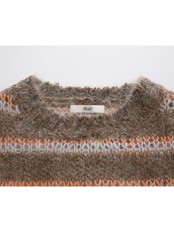 Mohair Stripe Knit Top