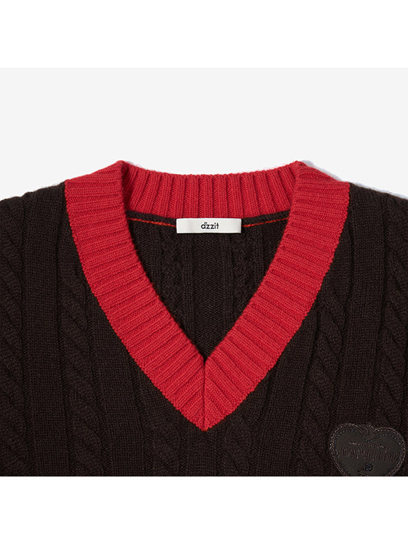 Shirt Layered V-neck Knit
