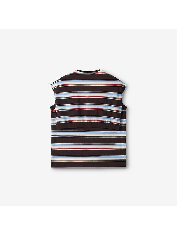 Retro Color Stripe Ensembles Knit