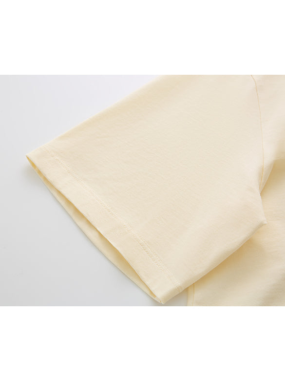 Embroidery Mix Fabric T-shirt