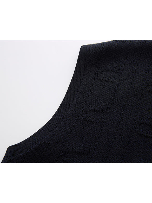 Bi-color Line Knit Vest