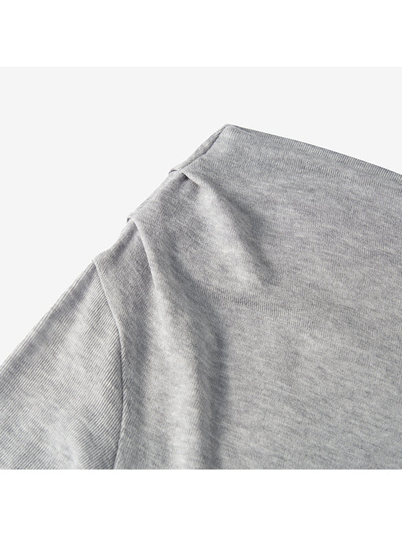 One-shoulder Gather Long Sleeves Top