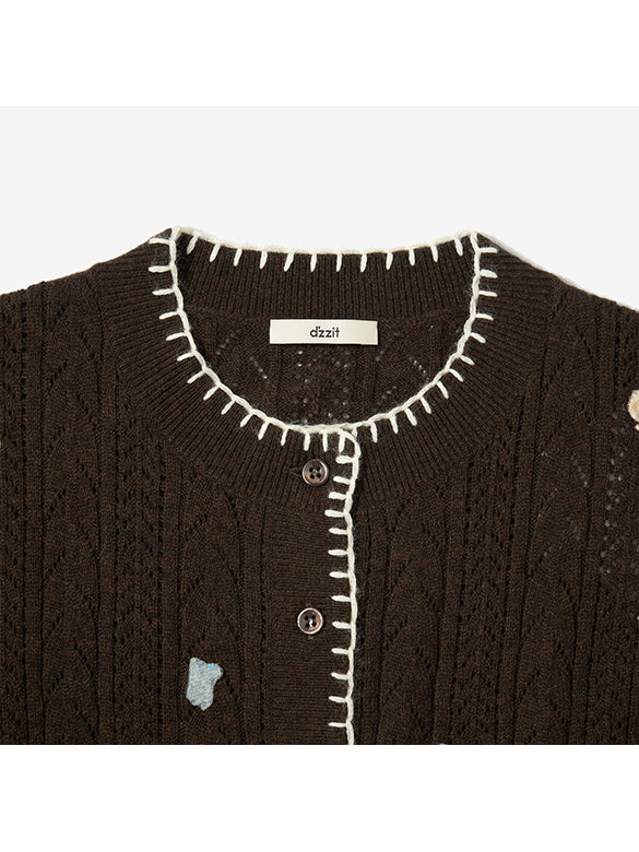 Embroidery Design Knit Cardigan