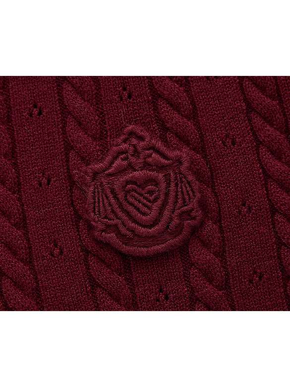 Pompon Code Knit Hoodie