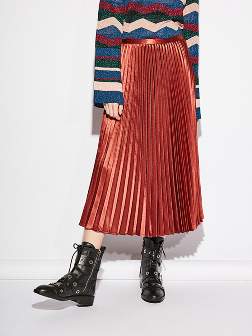 Satin Pleats Skirt