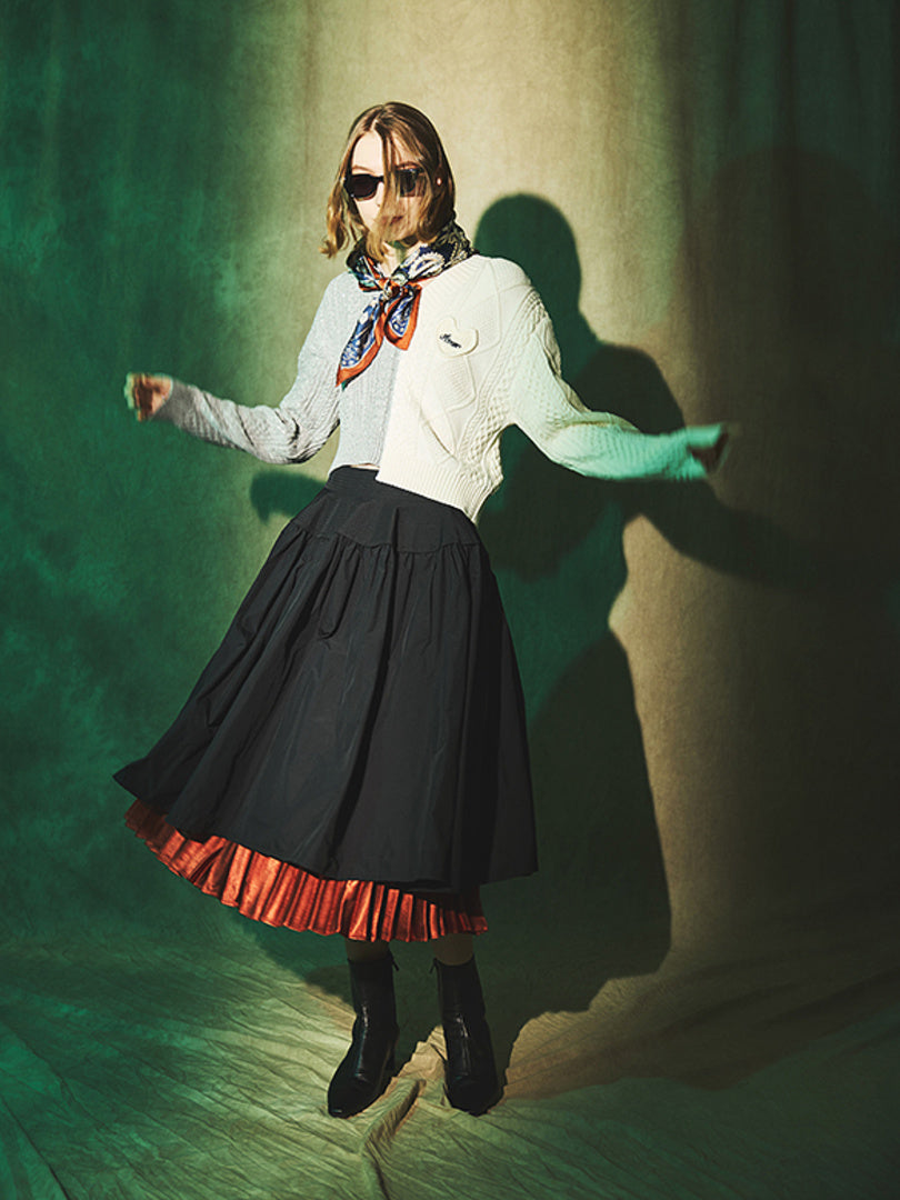 Satin Pleats Skirt