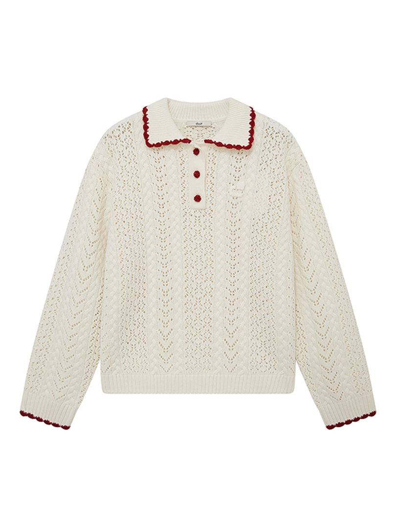 Piping Polo Knit