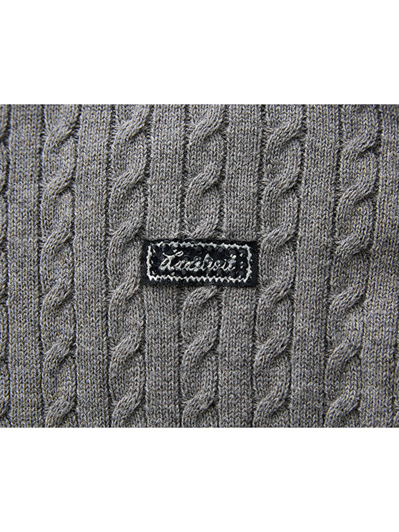 Frill Collar Polo Kint Cardigan