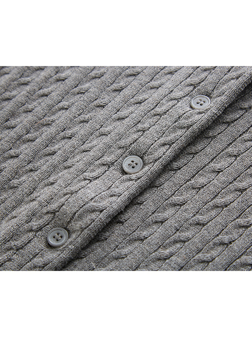Frill Collar Polo Kint Cardigan