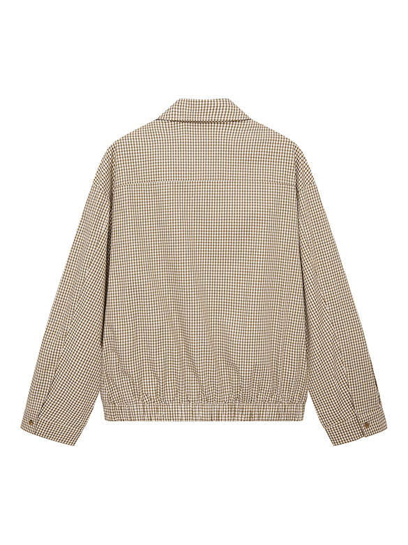 Plaid Pattern Zipper Shirt Jacket