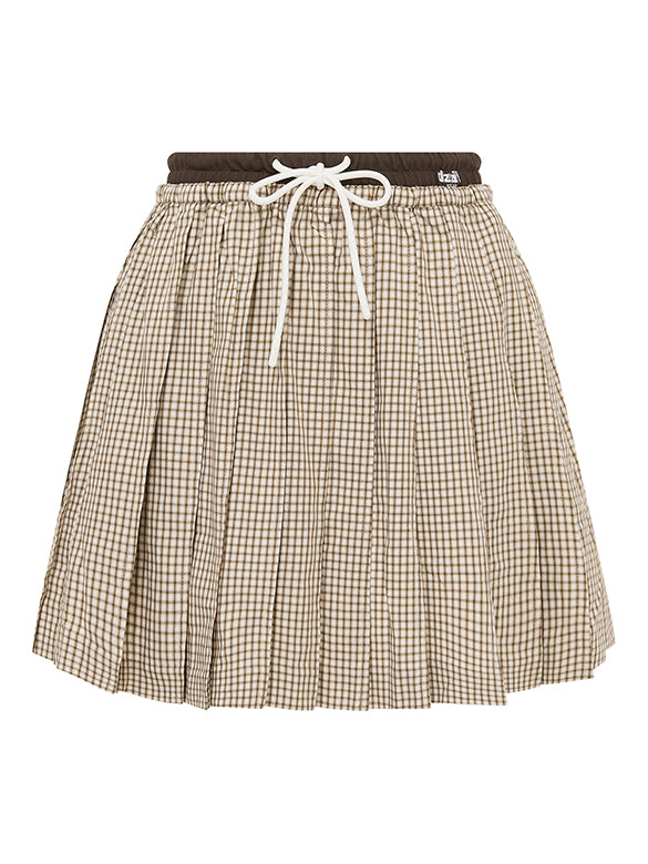 Plaid Pattern Pleats Skirt