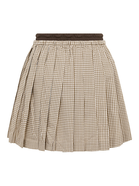 Plaid Pattern Pleats Skirt