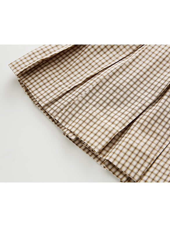 Plaid Pattern Pleats Skirt
