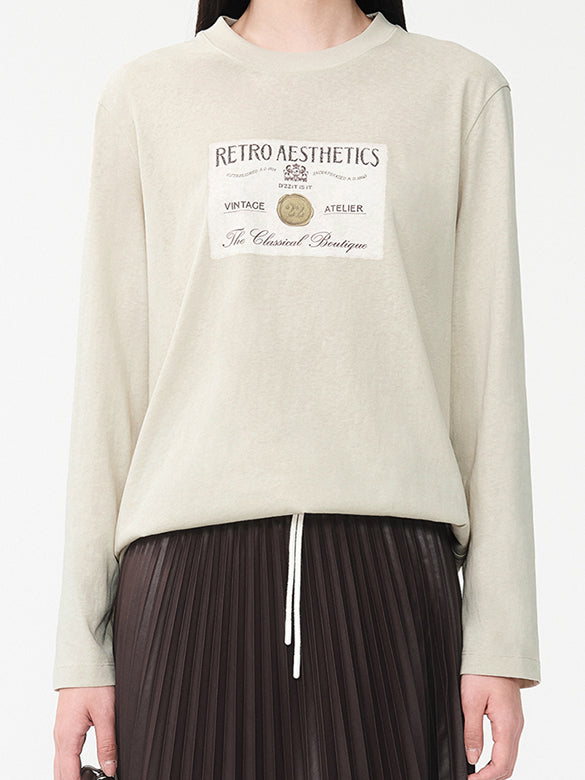 Printed Beads Long Sleeves T-shirt