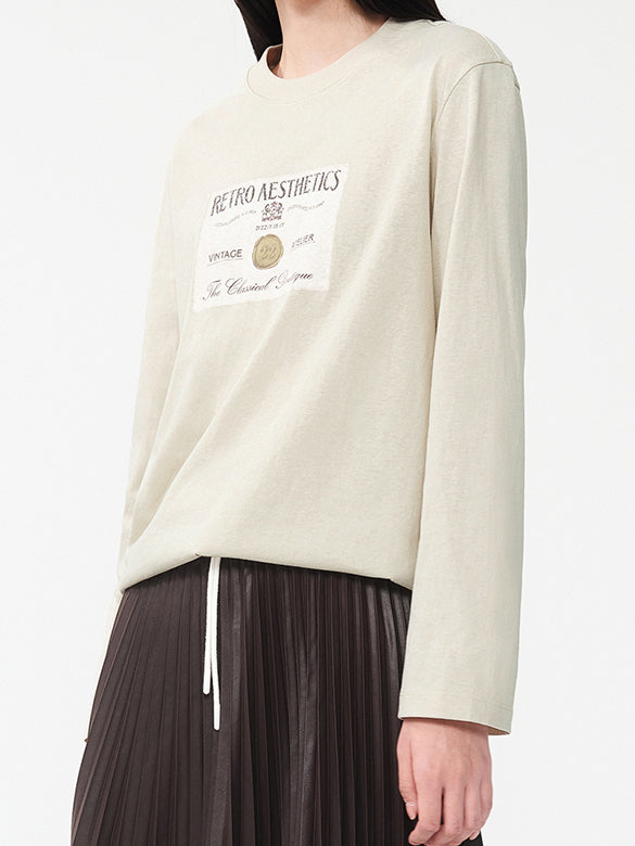 Printed Beads Long Sleeves T-shirt