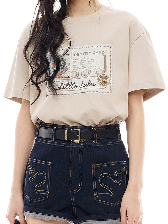 Printed & Beads Embroidery T-shirt