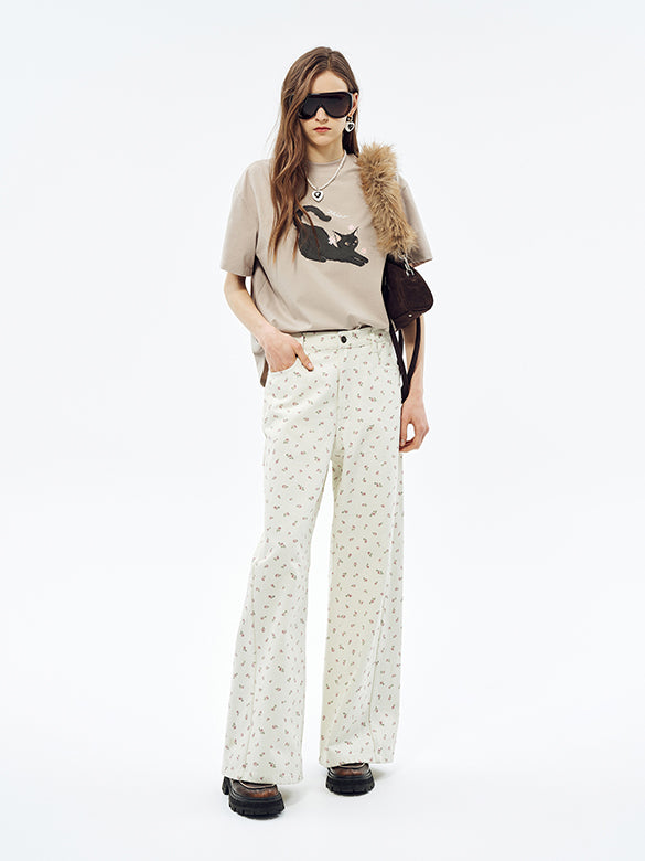 Cat Printed T-shirt