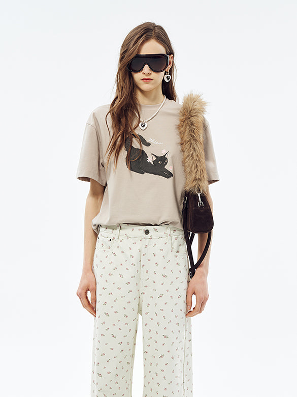 Cat Printed T-shirt