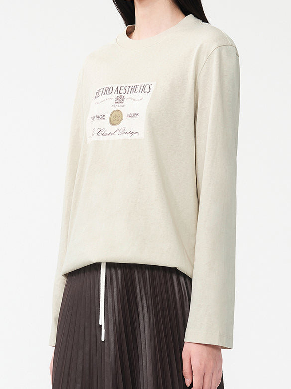 Printed Beads Long Sleeves T-shirt