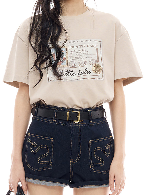 Printed & Beads Embroidery T-shirt