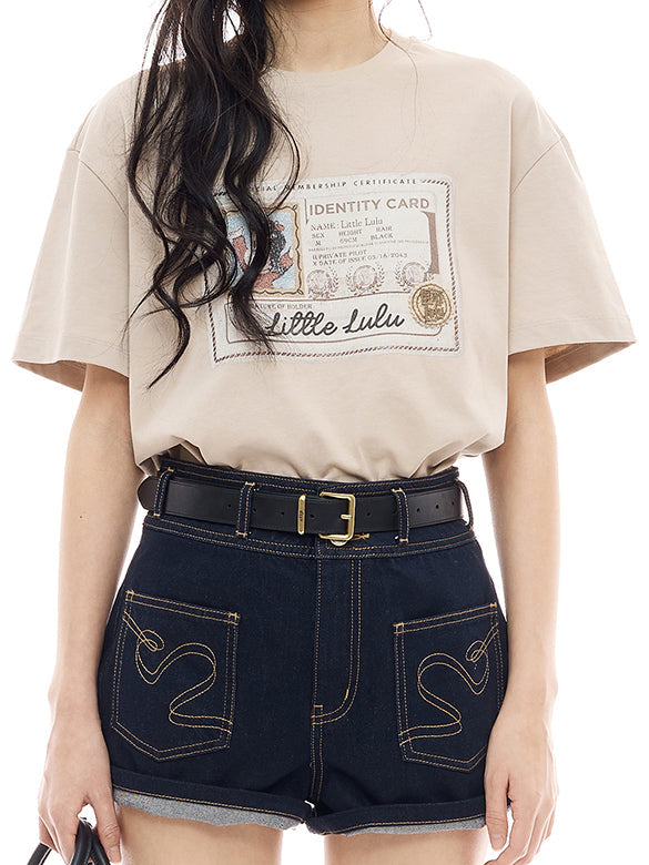 Printed & Beads Embroidery T-shirt