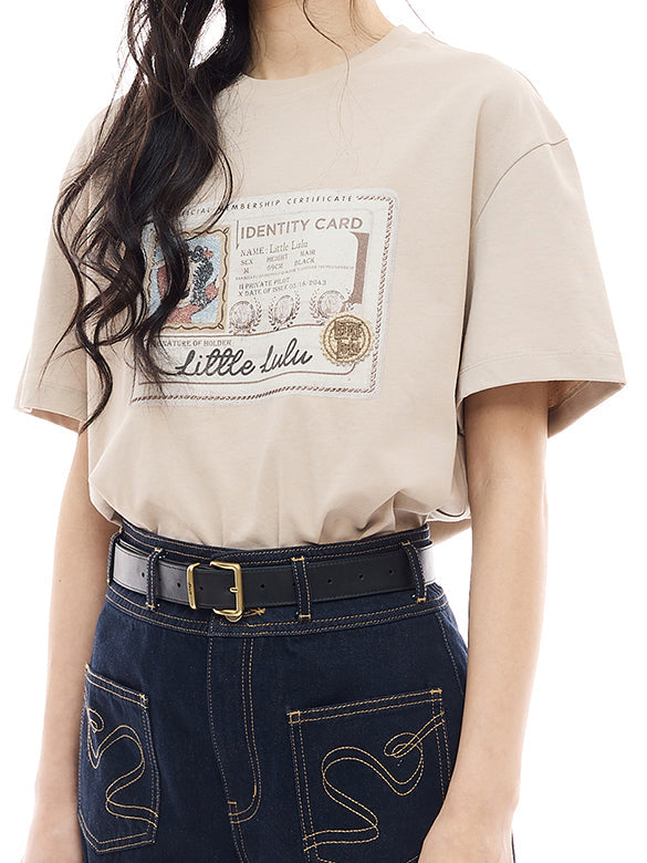 Printed & Beads Embroidery T-shirt