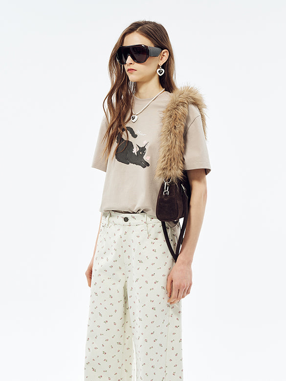 Cat Printed T-shirt
