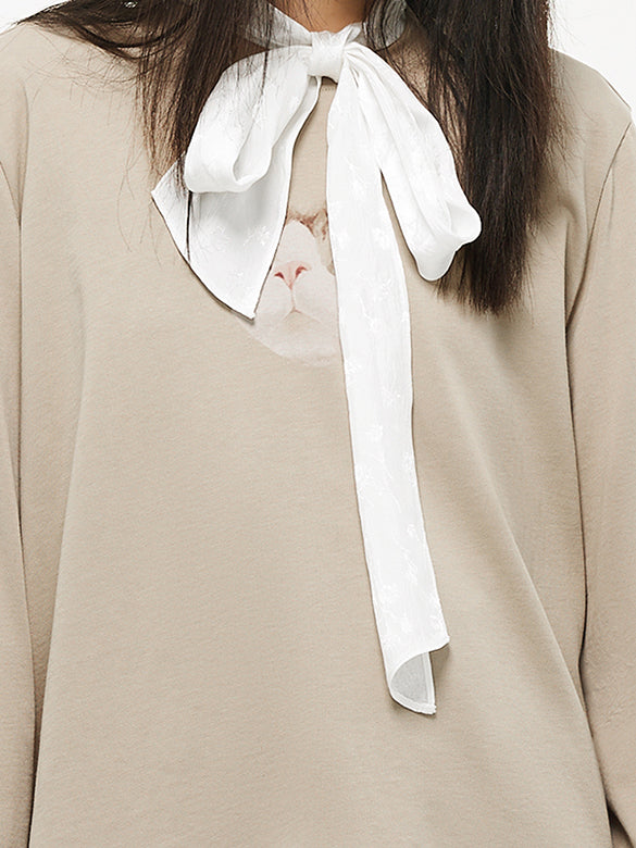 Cat Printed Long-sleeves T-shirt