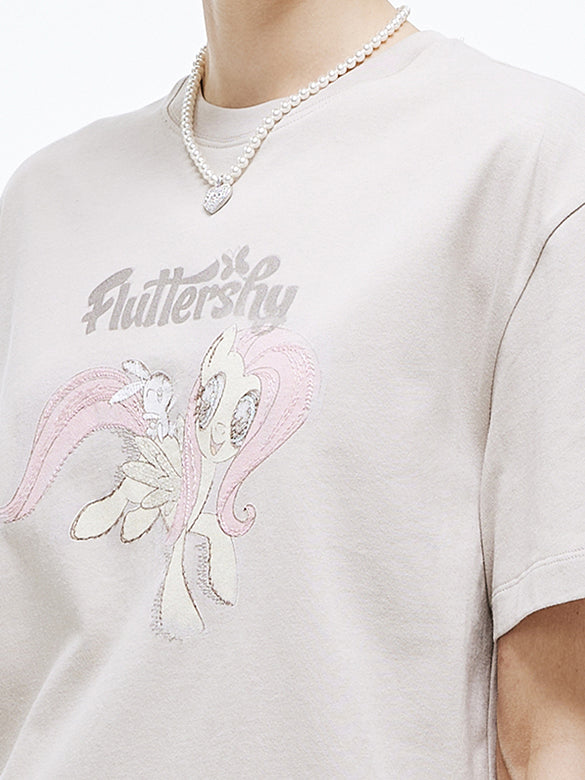 Printed Embroidery Sequins T-shirt