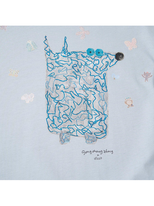 Butterfly Design Draw-code Long Sleeves T-shirt