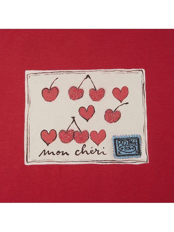 Cherry Printed & Beads T-shirt