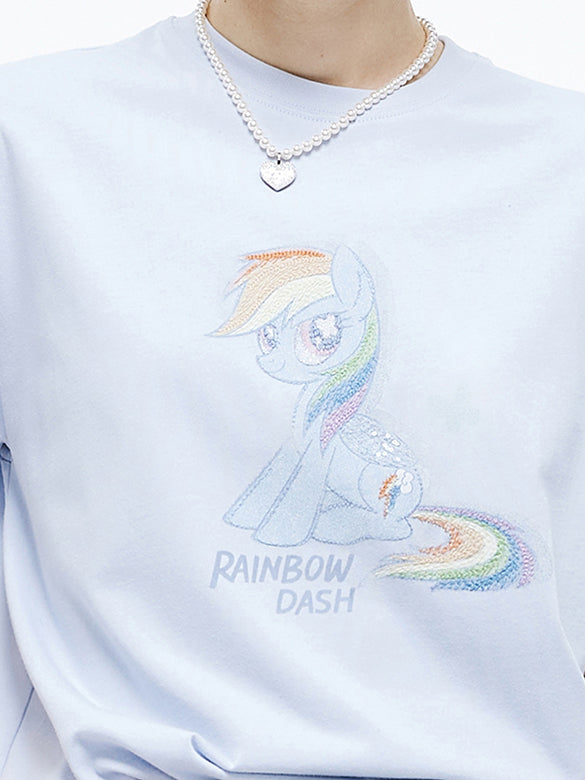 Printed Embroidery Sequins T-shirt