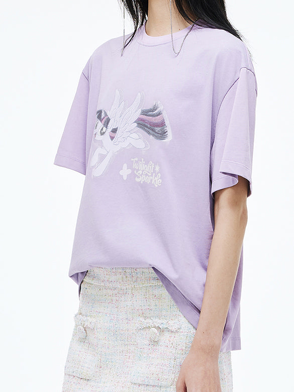Printed Embroidery Sequins T-shirt