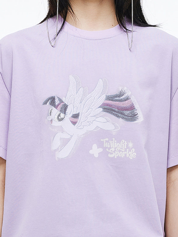 Printed Embroidery Sequins T-shirt