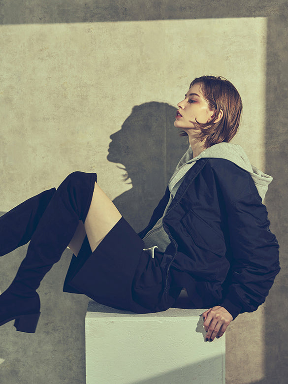 Sweat Hoodie Combination Blouson