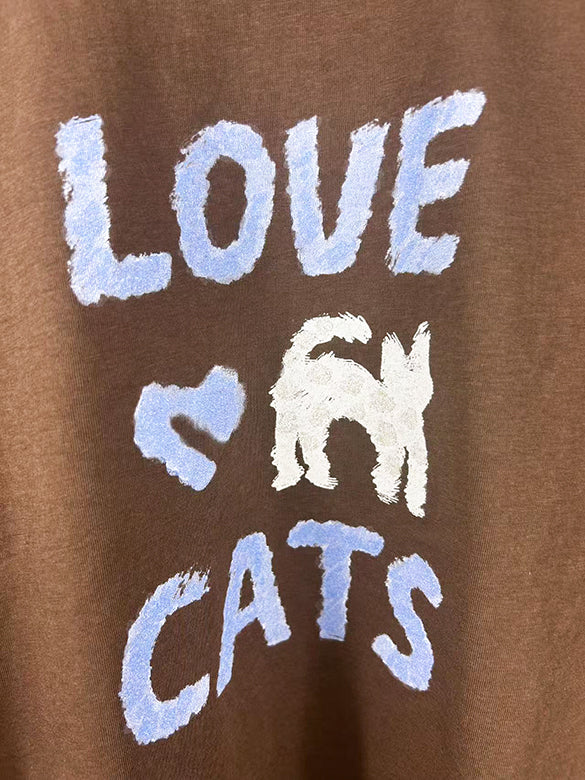 Cat Printed Long Sleeves T-shirt