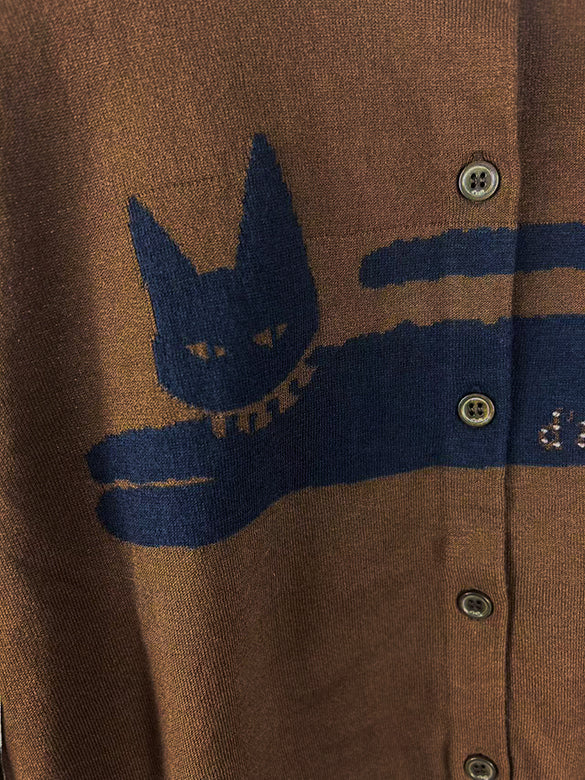 Cat Beads Knit Cardigan
