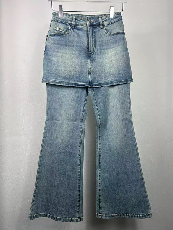 Skirt Combination Denim Pants