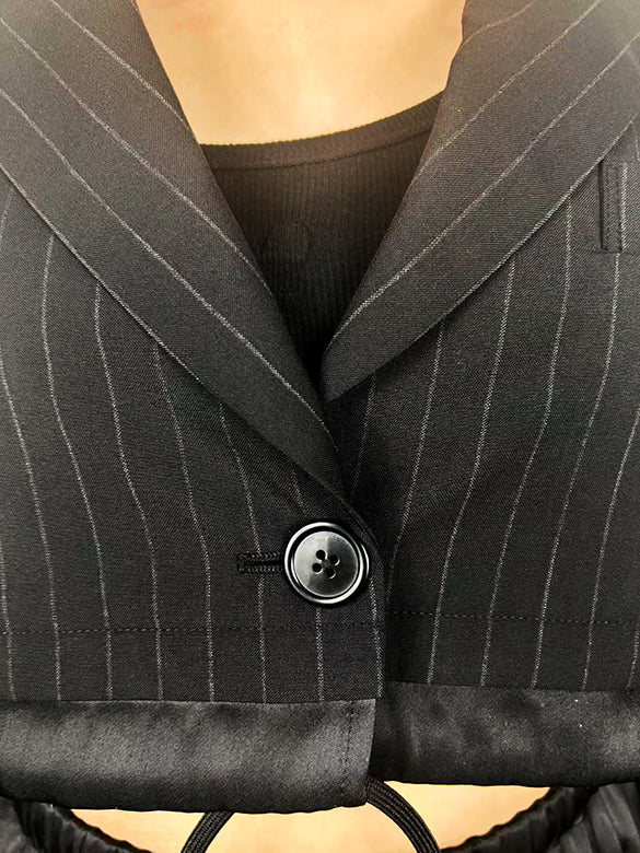 Pin-stripe Layered Short Jacket