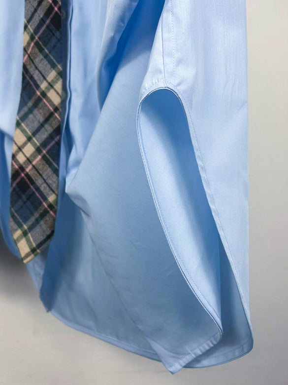 Plaid Tie Design Shirt