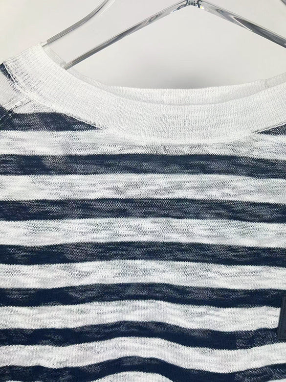 Stripe Sheer Knit Top