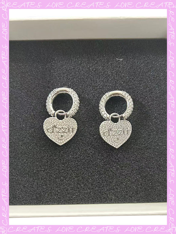 Stone Heart Earrings