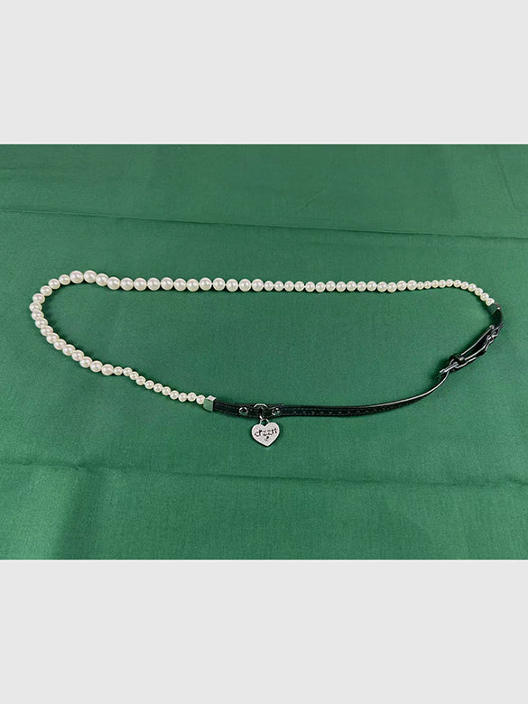 Pearl Combination Heart Motif Belt